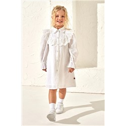 Angel & Rocket Amelie Broderie White Shirt Dress