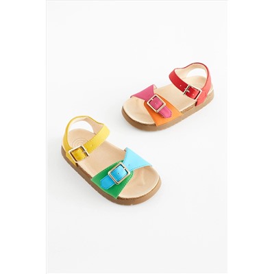 Little Bird by Jools Oliver Rainbow Colourblock Footbed Sandals