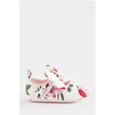 Baker by Ted Baker Baby Girls Floral Mary Jane White Bow Padders