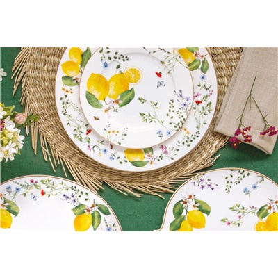 Тарелка закусочная Цветы и лимоны, 19 см, 62844