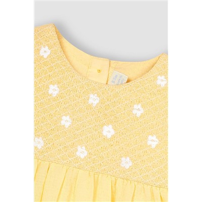 JoJo Maman Bébé Embroidered Smocked Baby Dress