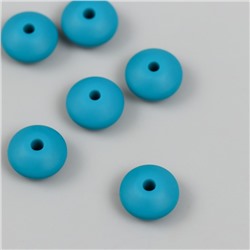 Бусина силикон "Сплющенная" сине-зеленая d=1,2 см