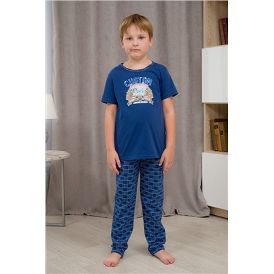 Пижама подростковая из кулирки Мото (футболка+брюки)