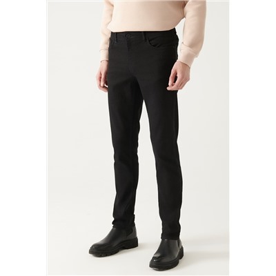 Черные джинсовые брюки прямого покроя "Москва" гибкого стандартного кроя