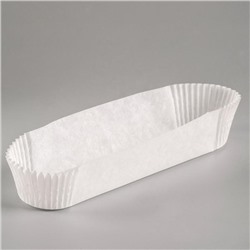 Форма для выпечки белая, форма овал, 3,4 х 13,6 х 2,7 см, набор 1000 шт.