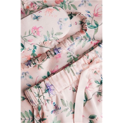 Monsoon Pink Hydrangea Satin Shorts Pyjama Set