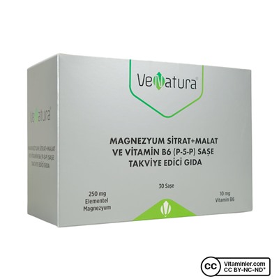 Venatura Magnezyum Sitrat + Malat ve Vitamin B6 30 Saşe