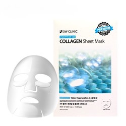 3W CLINIC ESSENTIAL UP COLLAGEN SHEET MASK Тканевая маска для лица с коллагеном 25мл