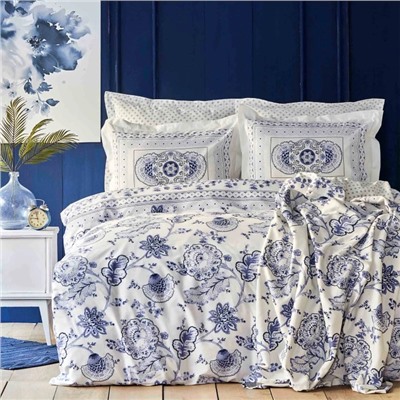 Karaca Home Amar Blue Комплект из 100% хлопка и двойного пике