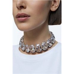 Collar con cristales Swarovski Harmonia - Blanco y negro