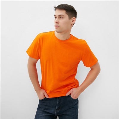 Футболка мужская, цвет оранжевый, размер 54