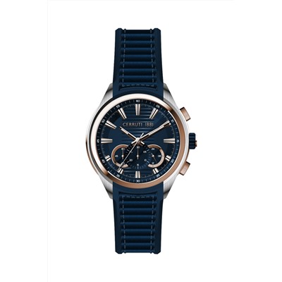 Reloj de cuarzo de silicona Monsoreto - Cronógrafo - Azul marino y plateado