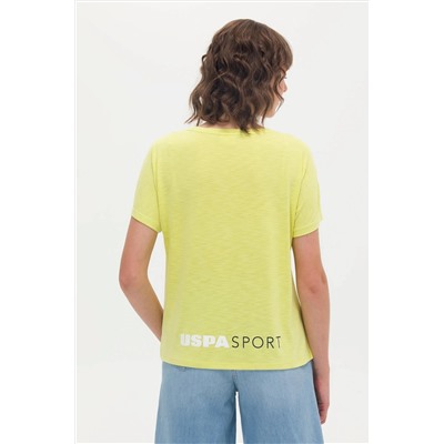 Женская неоново-желтая футболка с круглым вырезом Неожиданная скидка в корзине