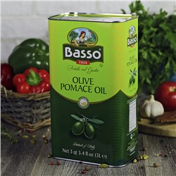 Масло оливковое рафинированное POMACE OLIVE OIL BASSO 3 л (Италия)