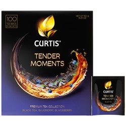 Чай CURTIS "Tender Moments" черный со вкусом ягод и мяты, 100 пакетиков в конвертах по 1,5 г, 102121