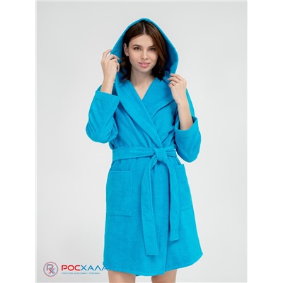Махровый женский укороченный халат с капюшоном МЗ-01 (14)