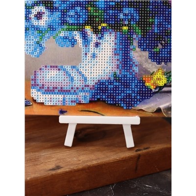 Алмазная мозаика "Васильки", частичная выкладка, пластиковая подставка, 21*25 см