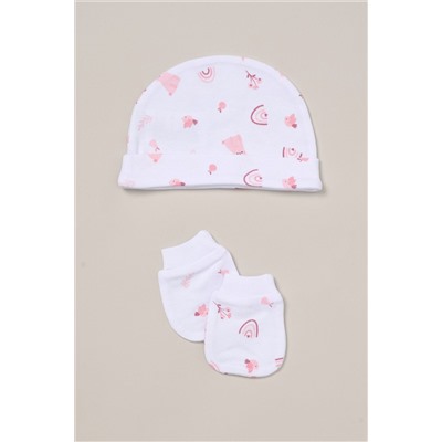 Rock-A-Bye Baby Boutique Pink Printed All in One Cotton 5-Piece Baby Gift Set