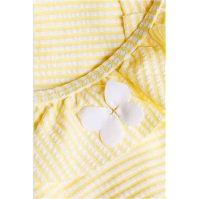 Monsoon Yellow Seersucker Ruffle Swimsuit