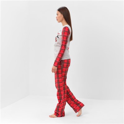 Пижама новогодняя женская KAFTAN "X-mas", цвет белый/красный, размер 40-42
