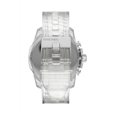 Reloj de cuarzo de poliuretano Cronógrafo - Blanco transparente y plateado