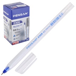 Ручка масляная, пишущий узел 0,5 мм, игольчатая, одноразовая, цвет чернил синий Triangle Pensan 50/1000/2305/S50