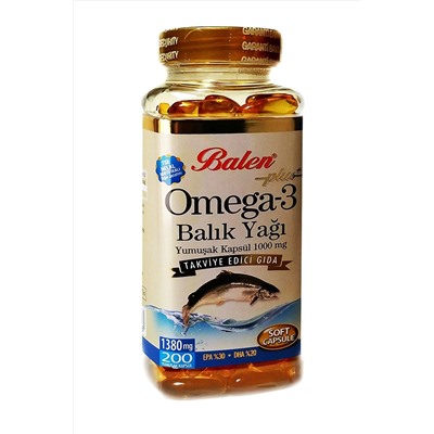 Balen Omega 3 Balık Yağı 1380mg 200 Kapsül