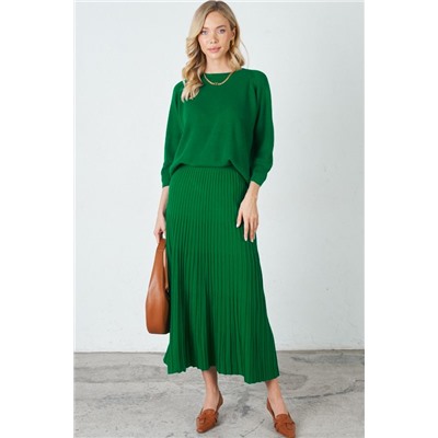 Зелёная юбка-плиссе