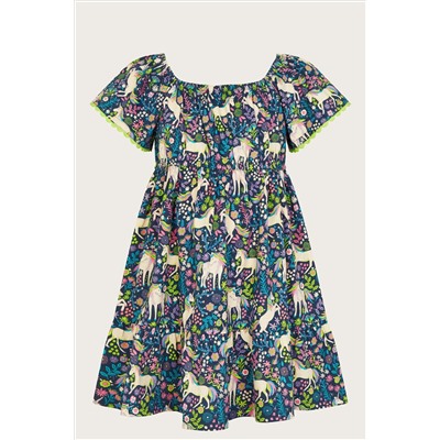 Monsoon Unicorn Print Dress