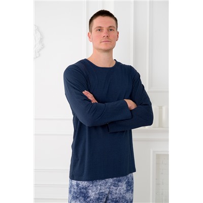 Пижама мужская из футболки с длинным рукавом и брюк из кулирки Генри джинс