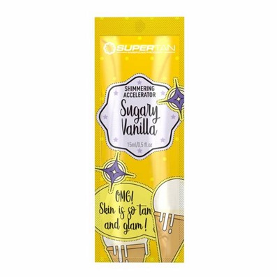 SuperTan Мерцающий ускоритель загара с маслами конопли и какао / Sugary Vanilla, 15 мл