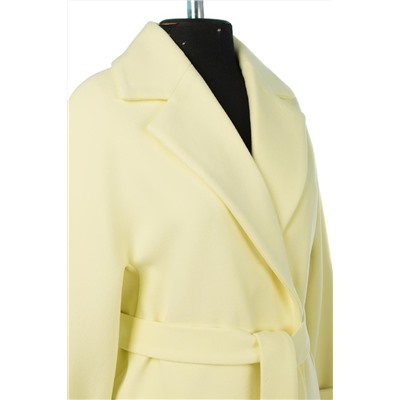 01-11102 Пальто женское демисезонное "Classic Reserve" (пояс) Пальтовая ткань желтый