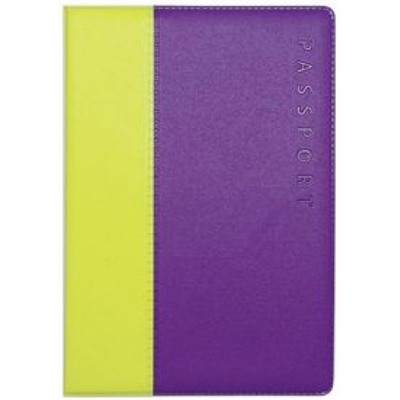 Обложка для паспорта ПВХ Дуо лайм/фиолетовая 2203.ДВ-123 ДПС