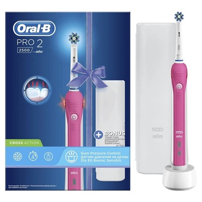 Электрическая зубная щётка Oral-B Pro 2500 Pink Cross Action