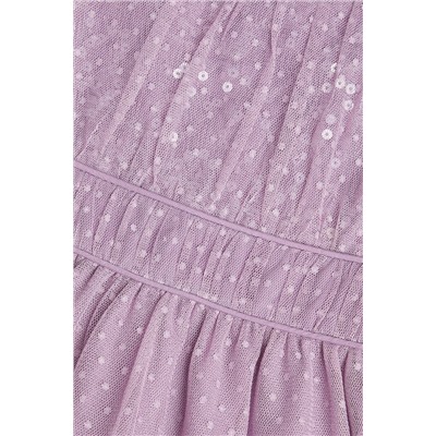 Monsoon Pueple Darcy Sequin Gathered Dress