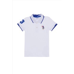 Белая базовая футболка с воротником-поло для мальчиков Неожиданная скидка в корзине