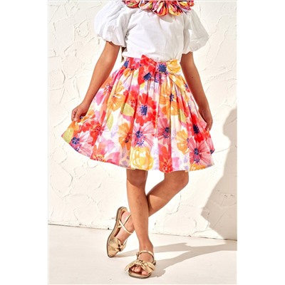 Angel & Rocket Sadie Red Floral Print Skirt