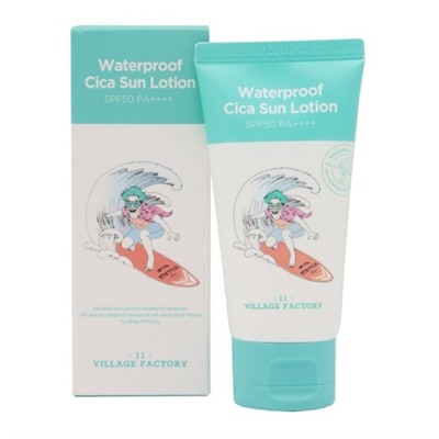 VILLAGE 11 FACTORY Waterproof Cica Sun Lotion SPF50 PA++++ Солнцезащитный лосьон водостойкий 80мл