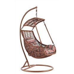Кресло подвесное с подставкой "Гармония", 74*76*114 см, коричневый ДоброСад
