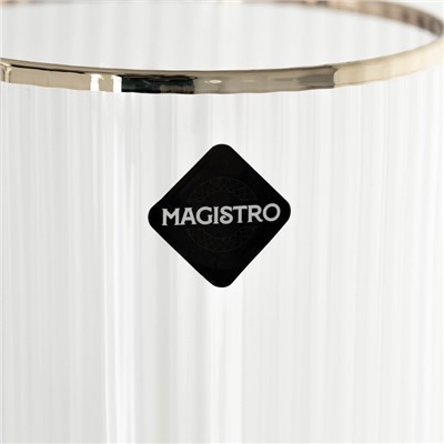 Бокал Magistro «Руно», 390 мл, 17,5×7 см, стекло, с золотой отводкой, прозрачный