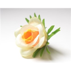 Искусственные цветы, Голова бутона розы с листом (d-70mm) для ветки, венка