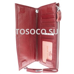 03 9701-3 d.red  кошелек GENUINE LEATHER натуральная кожа 10х20х2