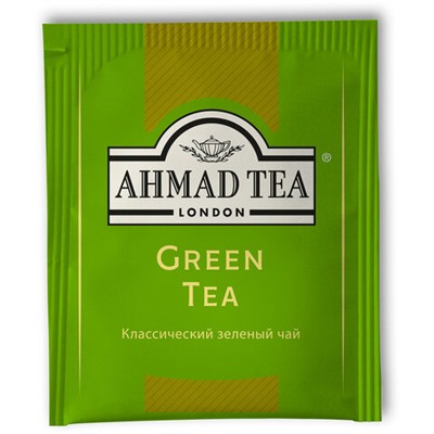 Чай AHMAD (Ахмад) "Green Tea" зеленый, 100 пакетиков по 2 г, 478i-08