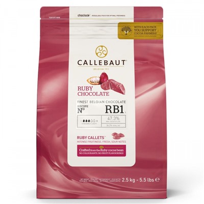 Шоколад Ruby "Callebaut" 47.3% (Упак 200 гр)
