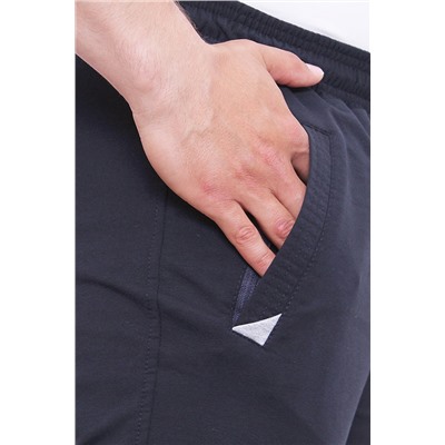 Спортивные брюки М-1237: Тёмно-синий / Серый меланж