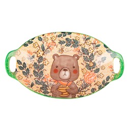 Блюдо с ручками "Kawaii Forest.Bear"27*16*4см. v=450мл. (min9) (фарфор) (транспортная упаковка)