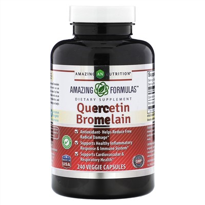 Amazing Nutrition, Кверцетин бромелаин, 240 растительных капсул