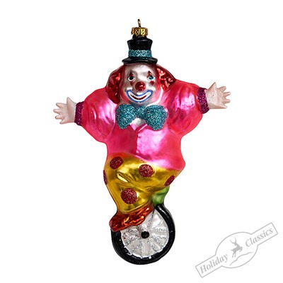 Клоун на моноцикле (стекло) 9х5х12,5 см