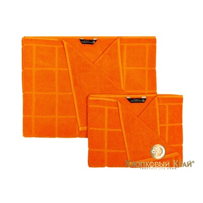 полотенце для лица 50х100 см Клетка оранж