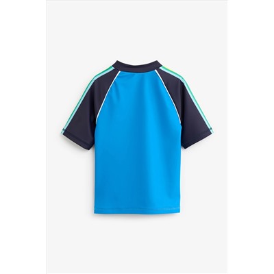 Little Bird by Jools Oliver Short Sleeve Blue Swim Rash Vest